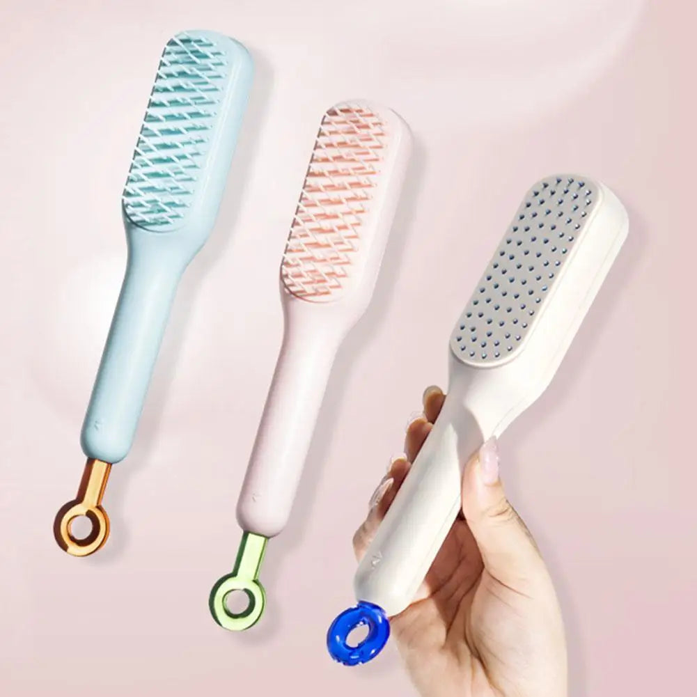 Retractable Comb Self-Cleaning Hair Brush Anti-Static Massage Comb for Women Smooth Hair Self Cleaning Hair Brush
